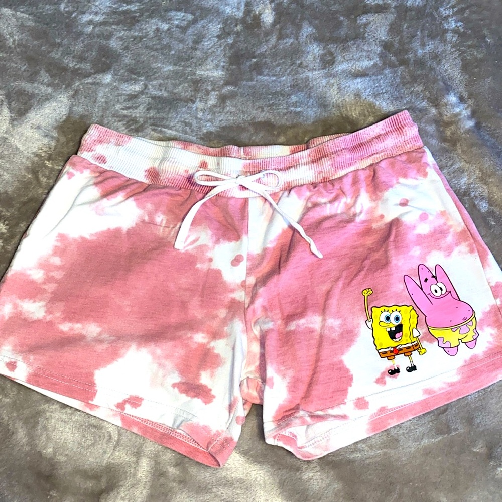 Pink & White Sponge Bob & Patrick Shorts